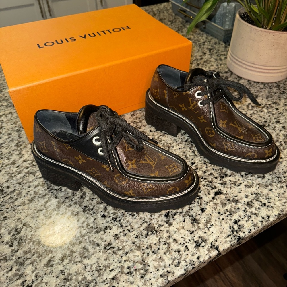 Louis Vuitton Monogram Beaubourg Platform Derby Women’s Shoe